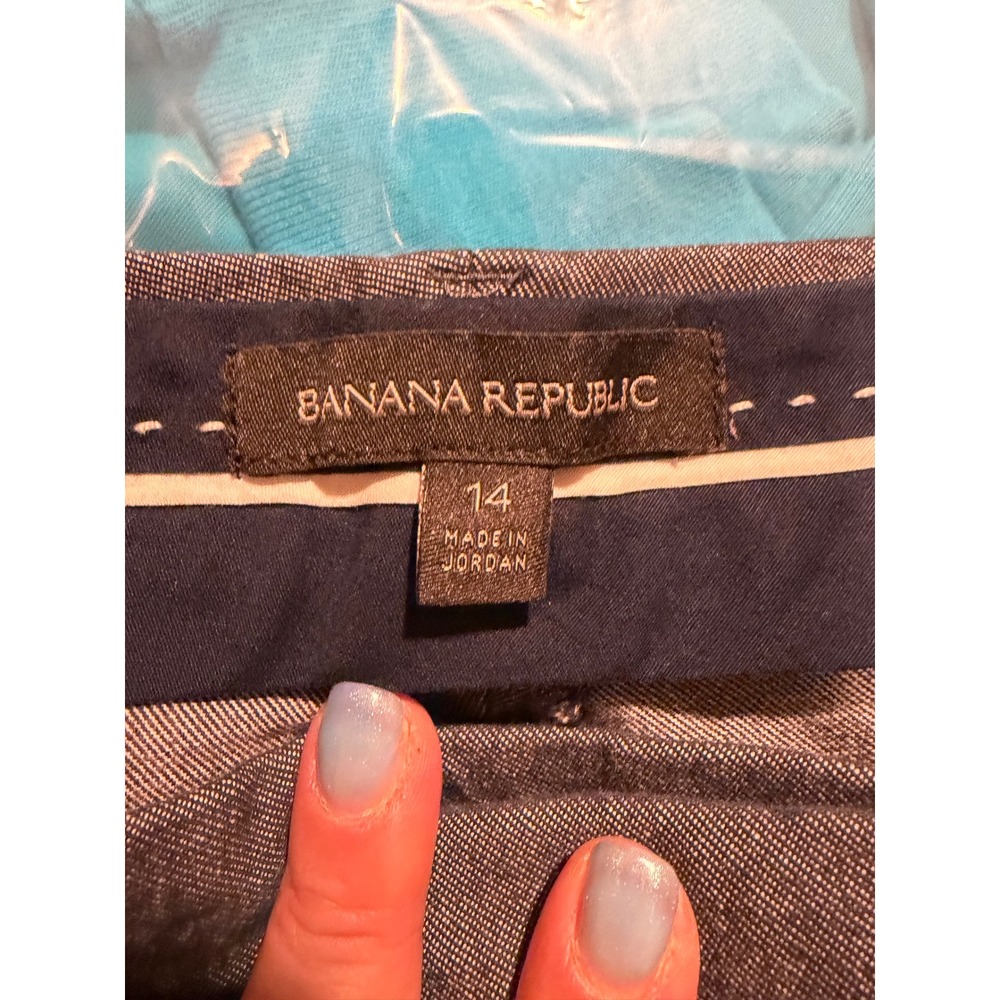 Banana Republic Sloan‎ Light Gray Slim Cropped Dress Pants 783611-01 Womens 14 - Picture 3 of 7